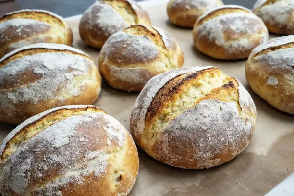 Trzy rodzaje bułek na desce