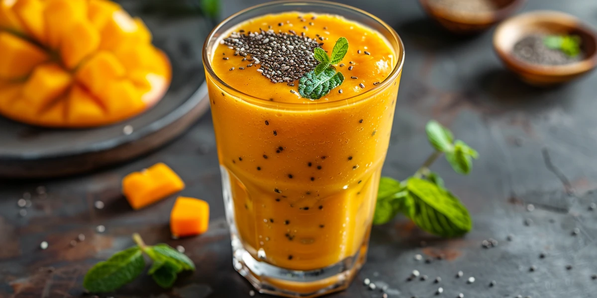 Smoothie z mango z nasionami chia